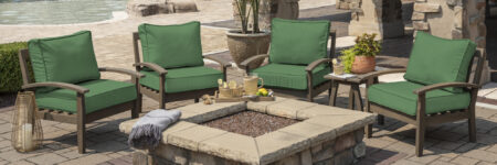 green patio cushions